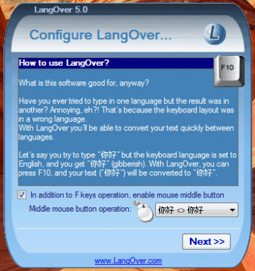 LangOver le ayuda a cambiar su idioma de escritura fácilmente