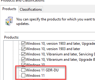 WSUS: Windows 11 versiooniuuenduse vältimine