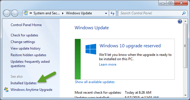 get-windows10-ikon-installert-oppdateringer