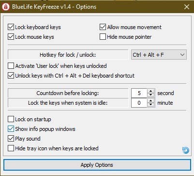 4 modi rapidi per disabilitare la tastiera nelle opzioni Keyfreeze di Windows 10