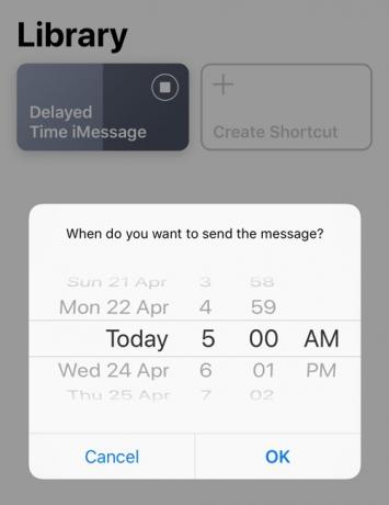 SMS-bericht plannen Tijd selecteren