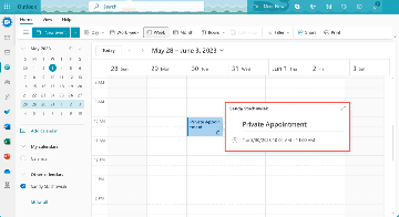 Cómo ocultar los detalles del calendario en Microsoft Outlook