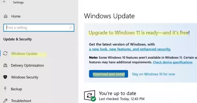 Ettevalmistused Windows 11 versiooniuuenduse teatiseks jaotises Seaded – Windows Update