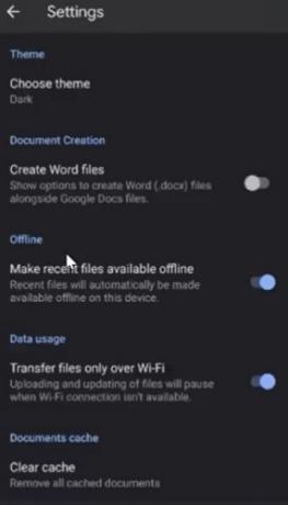 Come abilitare la modalità oscura di Google Documenti sulla modalità oscura di Android?