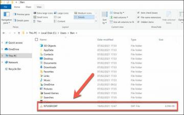 Vad är ntuser.dat i Windows 10 och kan det tas bort?