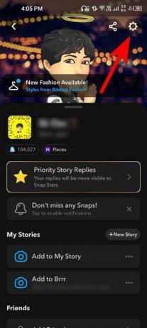Нажмите значок шестеренки в Snapchat, чтобы получить доступ к настройкам.