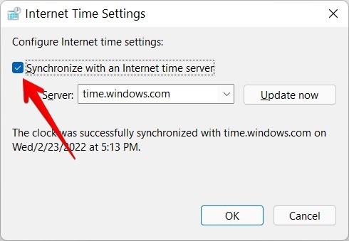 Barra delle applicazioni di Windows 11 non funzionante Sincronizzazione di data e ora