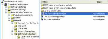 Kako spremeniti omejitev rezervirane pasovne širine v sistemu Windows