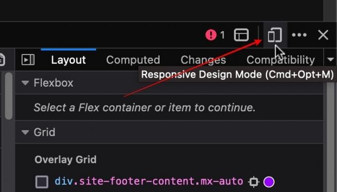 Responsive Design-Modus in Firefox auf einem Mac