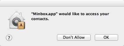 Предоставьте Minbox доступ к вашим контактам.