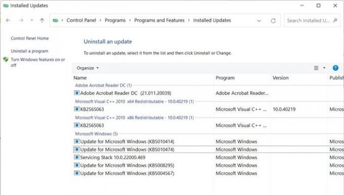 La barra delle applicazioni di Windows 11 non funziona Disinstalla l'aggiornamento di sicurezza